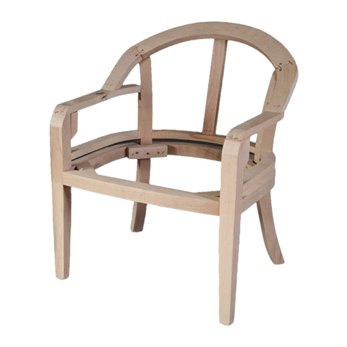 Modern Wooden Chair Frame Design Unfinished wooden chair frame showcasing minimalist design and craftsmanship