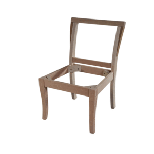Unfinished minimalist wooden chair frame without seat or backrest