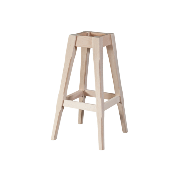 Minimalist design wooden stool with a natural finish