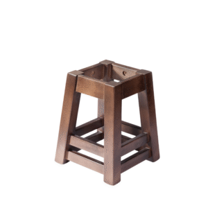 Brown wooden plant stand with a sturdy design for indoor or outdoor use