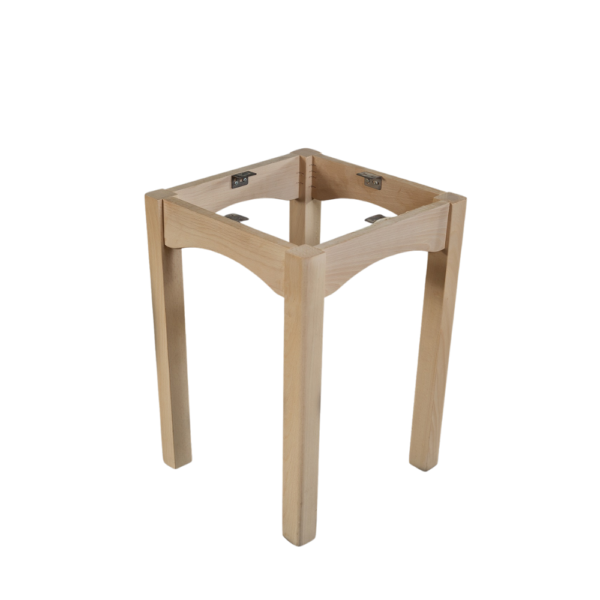 Stylish wooden stool with a minimalist design and four sturdy legs