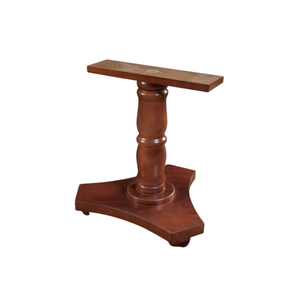 Stylish wooden table base with intricate design and sturdy structure.