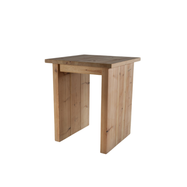 Contemporary wooden side table with a minimalist design.