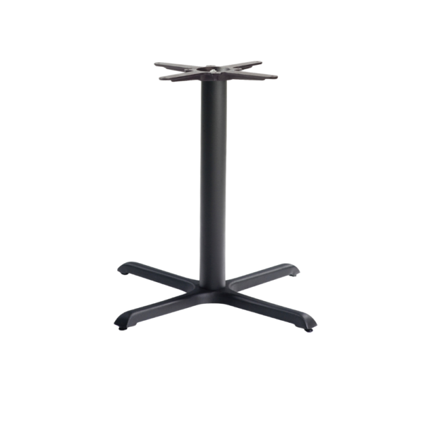 Black table base with a four-legged design suitable for dining tables in restaurants and cafes