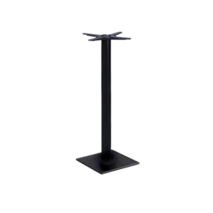A sleek modern black table base designed for stylish dining or workspace setups.