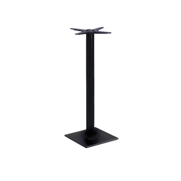 A sleek modern black table base designed for stylish dining or workspace setups.