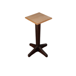 Stylish wooden side table featuring a square top and a cross-shaped base, ideal for home decor