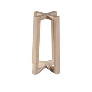 Minimalist wooden stand displaying clean lines and an innovative design, ideal for home decor