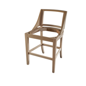 Unfinished wooden bar stool frame without upholstery