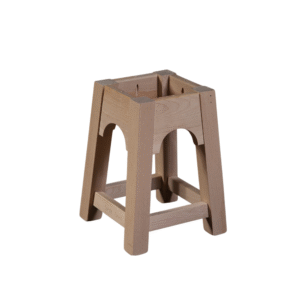 A sturdy wooden planter stand designed for indoor or outdoor gardening, featuring a clean and modern aesthetic.