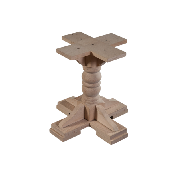 Stylish wooden furniture base with intricate design and sturdy structure