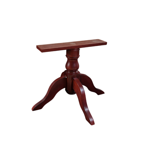 Elegant wooden table base featuring a round pedestal and curved legs.