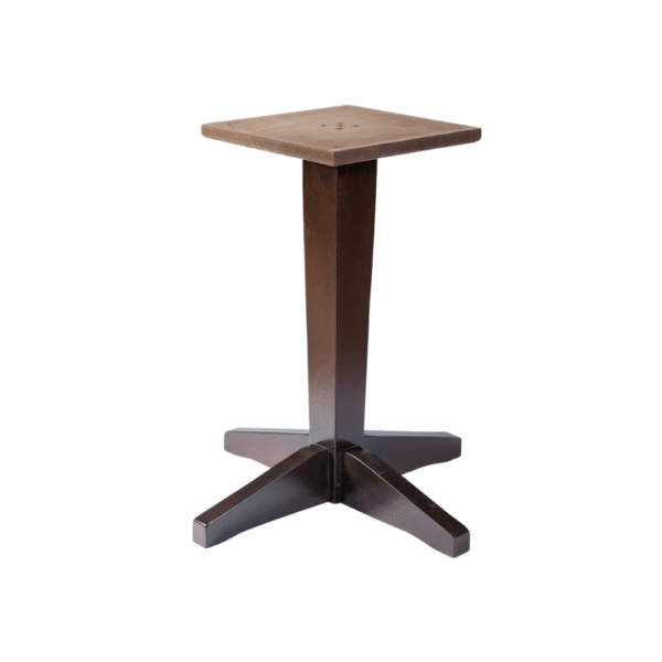 Stylish square wooden side table with a cross base, perfect for home or office decor.