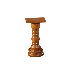 Stylish wooden pedestal stand with a smooth finish, ideal for showcasing decorative items.