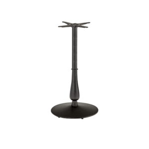Contemporary black table base designed for restaurant or home dining use