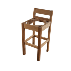 Stylish wooden bar stool featuring a minimalist design and sturdy construction.