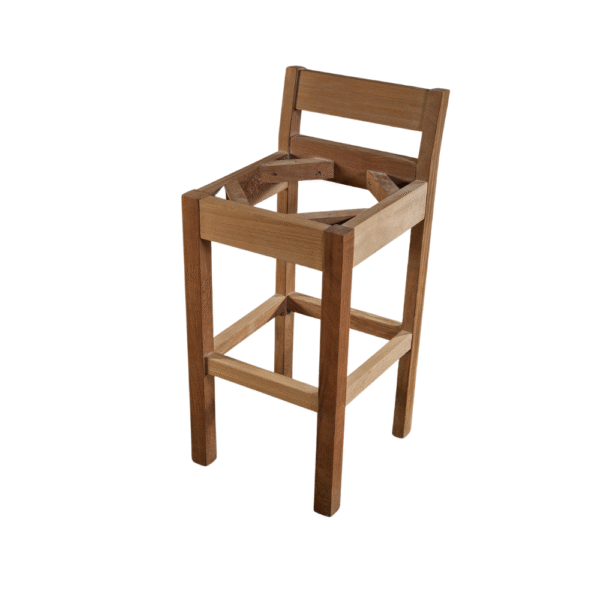 Stylish wooden bar stool featuring a minimalist design and sturdy construction.