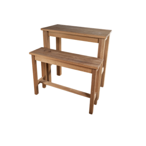 Set of two wooden nesting tables designed for versatile home decor use