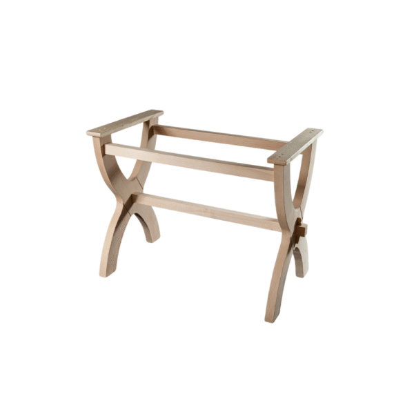 A stylish wooden console table frame with a minimalist design, perfect for home decor.